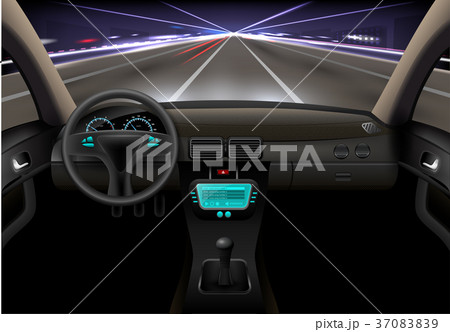 Car Interior Night 37083839