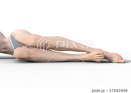 レッグケアイメージ　綺麗な女性の脚　perming３DCGイラスト素材 37083896