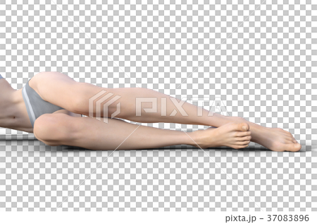 レッグケアイメージ　綺麗な女性の脚　perming３DCGイラスト素材 37083896