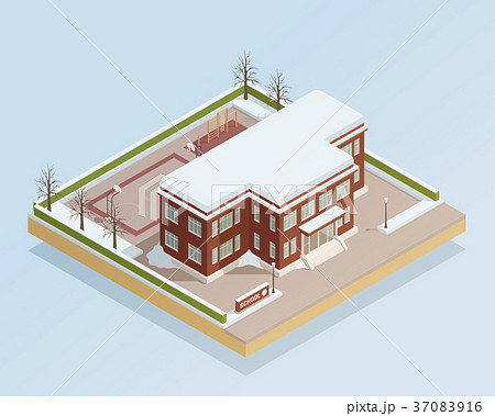 Winter College Building Outdoor Isometric Winter College Building Outdoor Isometric 37083916