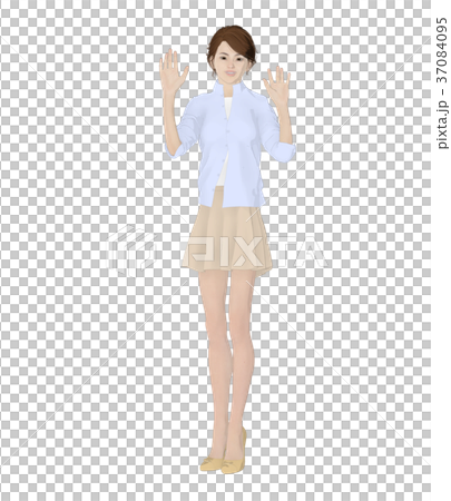 ポーズする女性 ファッション perming2DCG イラスト素材 ポーズする女性 ファッション perming2DCG イラスト素材 37084095