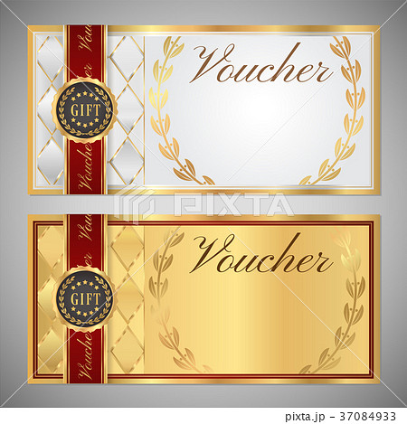 Voucher, Gift certificate, Coupon template. White  37084933
