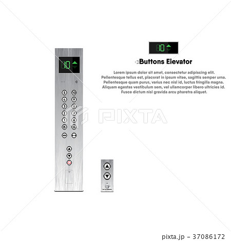 Buttons and display modern design for elevator Buttons and display modern design for elevator 37086172