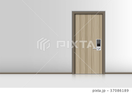 Realistic single door and interiors decorative 37086189