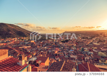 Sunset. in Bosa, Sardinia, Italy 37094088