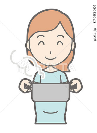 グリーンの服を着た妊婦がお鍋を持っている 37095034