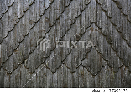 weathered wooden shingles 37095175
