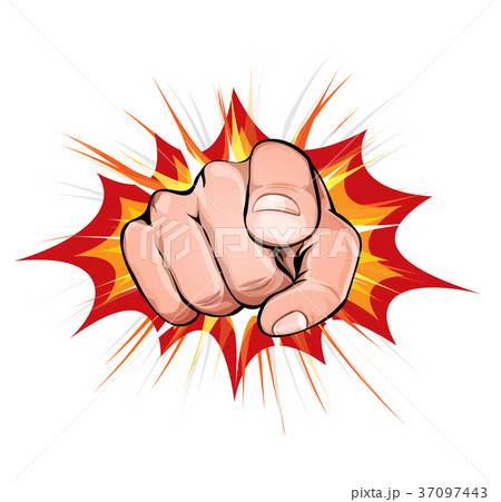Pointing Finger On Explosion Background Pointing Finger On Explosion Background 37097443