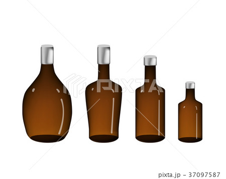 Brown Alcohol bottle isolated on white, vector 37097587