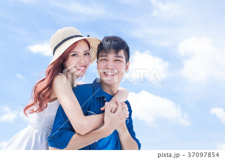 couple smile happily couple smile happily 37097854