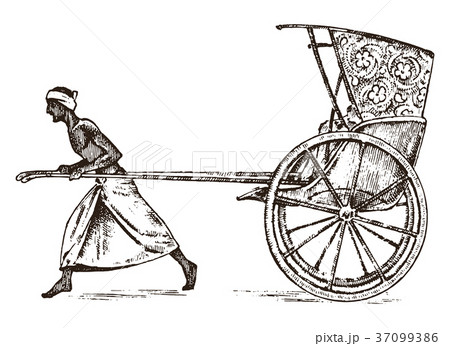 Hindu farmer with Rickshaw, working with a cart 37099386