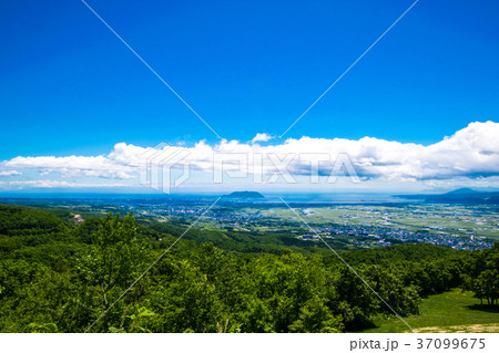 城岱牧場展望台からの眺め　北海道 37099675