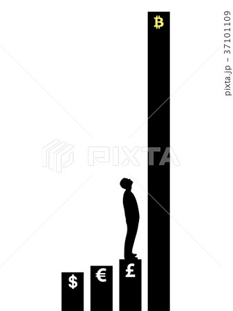 Man is looking how bitcoin is growing on market. 37101109