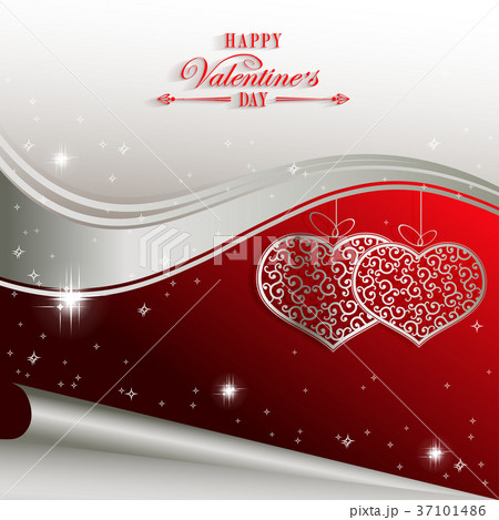 red design with two hearts in retro style 37101486