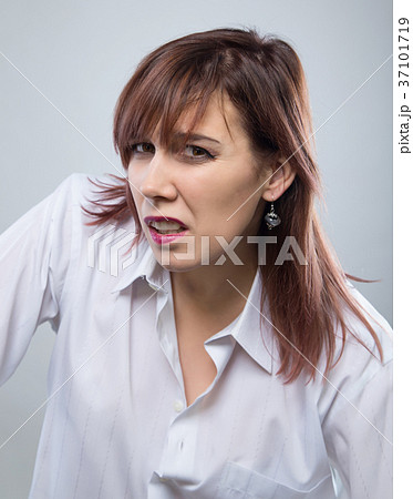 Portrait of young skeptical woman Portrait of young skeptical woman 37101719