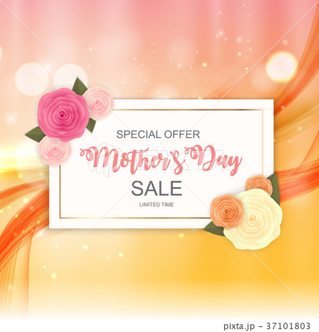 Happy Mother`s Day Cute Sale Background with 37101803