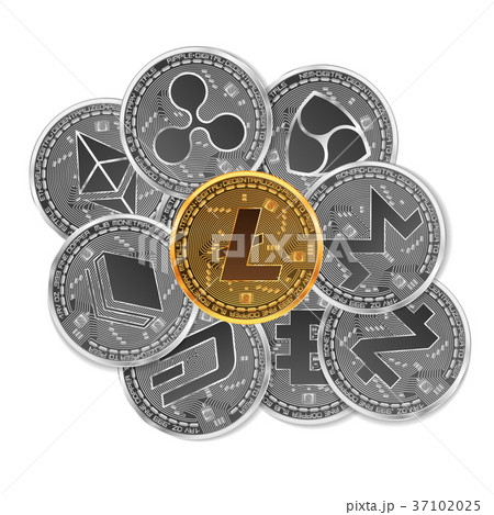 Set of gold and silver crypto currencies 37102025
