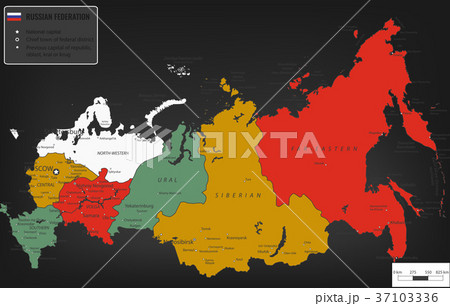 Russian Federation Map With Selectable Territories