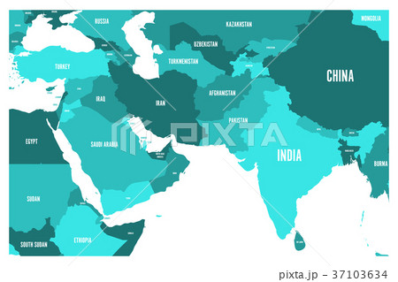 Political map of South Asia and Middle East Political map of South Asia and Middle East 37103634