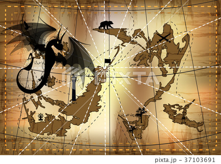 black dragon on the background 37103691