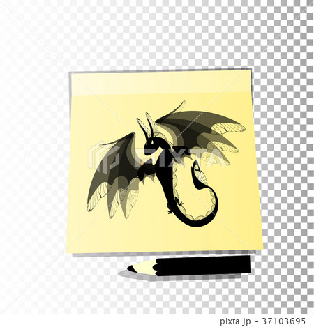 dragon on a background of yellow 37103695