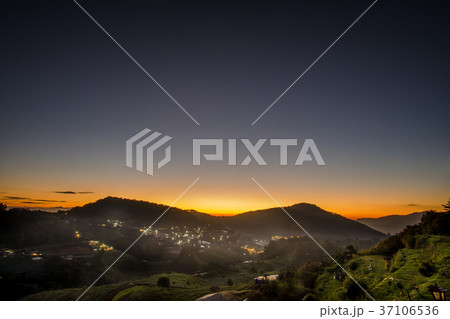 Beautiful landscape in the mountains at sunshine. 37106536