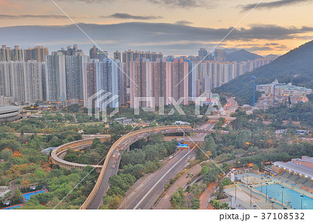 the sunset of Po Shun Road at TKO the sunset of Po Shun Road at TKO 37108532