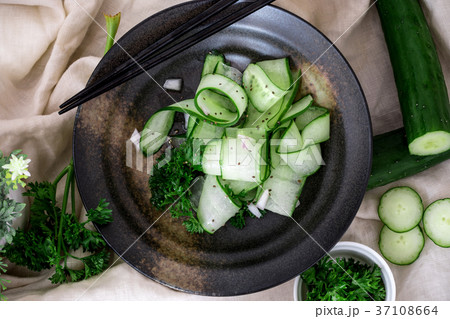 cucumber salad and with chia seeds cucumber salad and with chia seeds 37108664