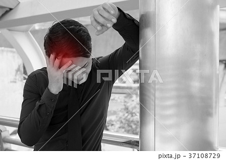 sick businessman suffering from stress, headache sick businessman suffering from stress, headache 37108729