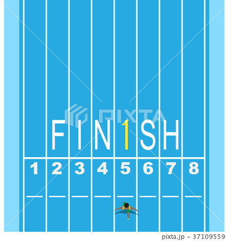 first runner on running track with finish word 37109559