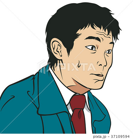 働く男 戸惑い 画面右向きのイラスト素材