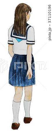 学生　制服　ポーズ　 37110196