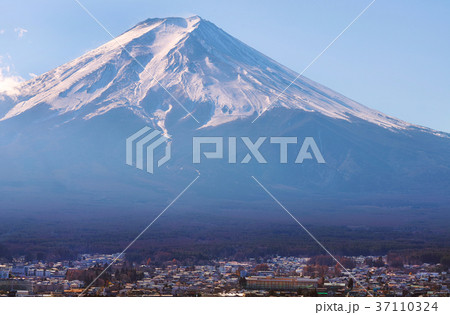 【富士山観光】新倉山浅間公園から見る富士山と富士吉田市 37110324