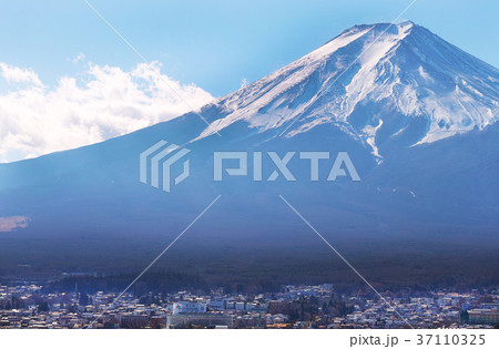 【富士山観光】新倉山浅間公園から見る富士山と富士吉田市 37110325