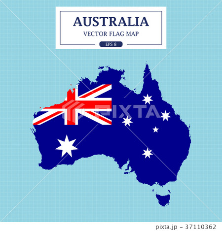 Australia Flag Map Vector Illustration 37110362