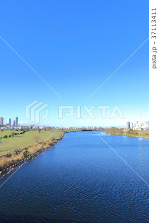 多摩川大橋から見た多摩川 37113411