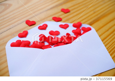 Valentines day love letter. opened envelope and  37115569