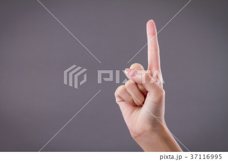 hand pointing up 1 fingers, number one gesture 37116995