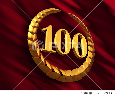 Anniversary Golden Laurel Wreath And Numeral 100 37117943