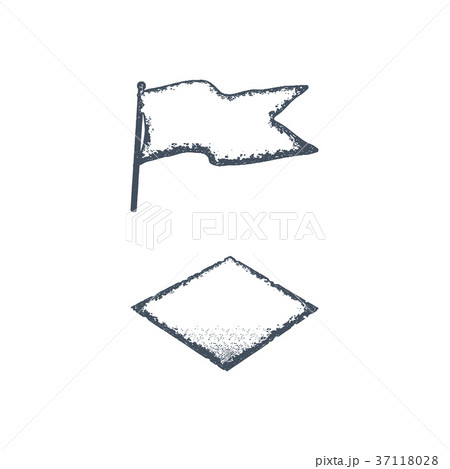 Hand drawn blank vintage flag and rhombus shape 37118028