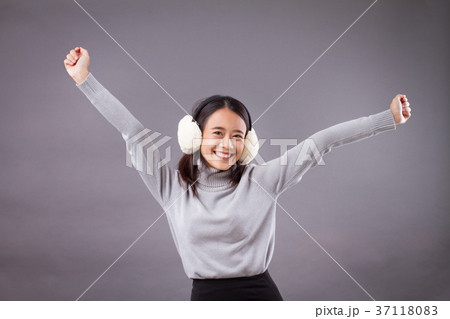 happy exited successful asian woman happy exited successful asian woman 37118083
