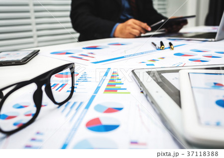 Bankers are analyzing financial data 37118388