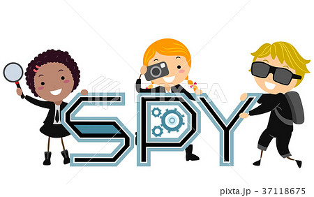 Stickman Kids Spy Illustrationのイラスト素材