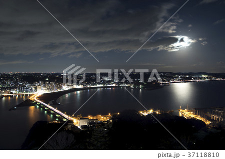 江ノ島　夜景　月明り 37118810