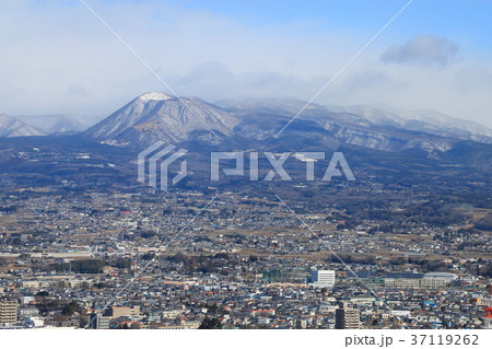 赤城山（冬）と前橋市風景の写真素材 [37119262] - PIXTA