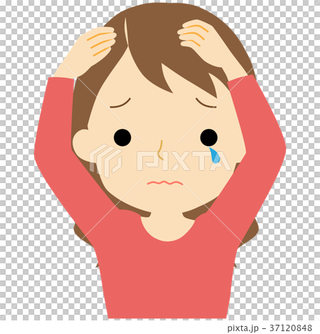 分け目を気にする女性 分け目を気にする女性 37120848