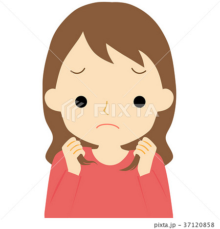 髪の毛に不満を持つ女性 37120858