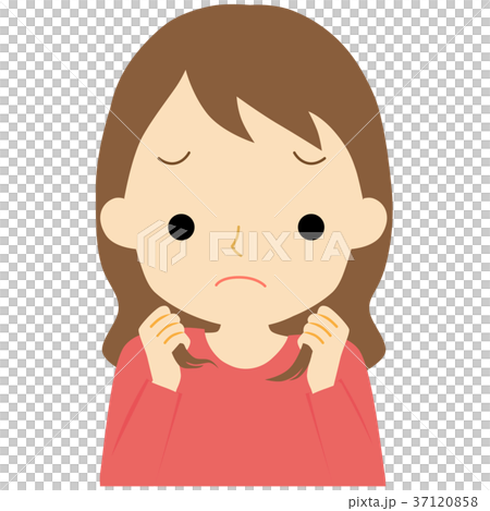髪の毛に不満を持つ女性 37120858