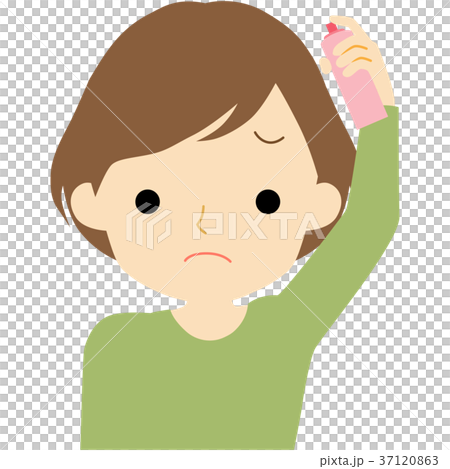 髪にスプレーする女性 髪にスプレーする女性 37120863