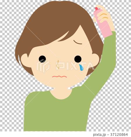 髪にスプレーする女性 髪にスプレーする女性 37120864